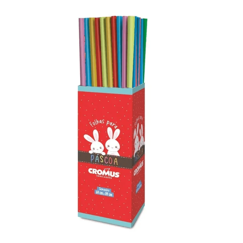 PASCOA POLI CROMUS 69X89 C/03 FLS ACETINADO SORTIDO
