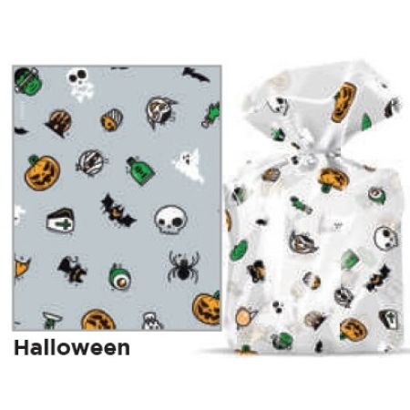 HALLOWEEN SACO TRANSP. 10X15 LUCKY FEST C/50 UN