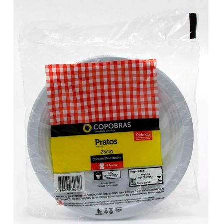 PRATO DE ISOPOR COPOBRAS 23 CM C/25 UN