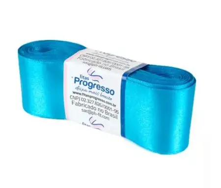 FITA PROGRESSO CETIM 38 MM X 10 MT COR 213 AZUL TURQUESA