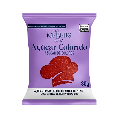 ACUCAR CRISTAL ICEBERG VERMELHO 80 GR