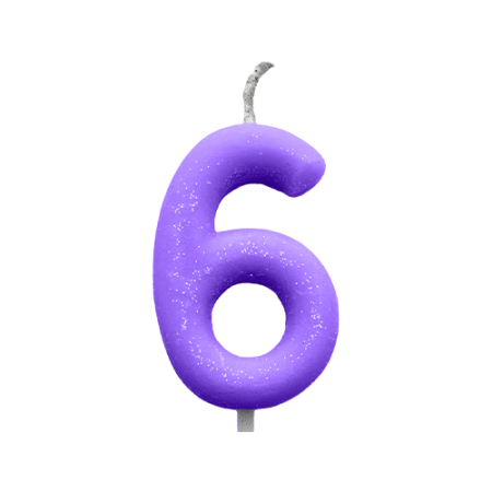 VELA SILVER CANDY COLOR LILAS Nº 6