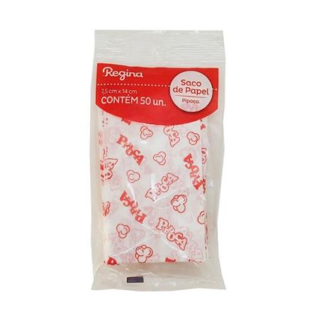 SACO PIPOCA REGINA PAPEL ESTAMPADO TAM. P C/50 UN