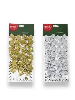 NATAL LACO DOURADO/PRATA 5 CM 12 UN RIO MASTER