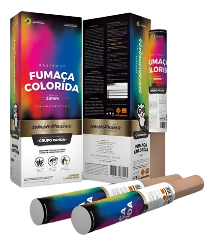 BASTAO DE FUMACA PANDA CHA DE REVELACAO VIOLETA 20 MM