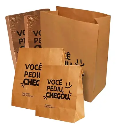 SACO DE PAPEL VINCO TAM. PP 25X18X12 CM VOCE PEDIU CHEGOU KRAFT UNITARIO