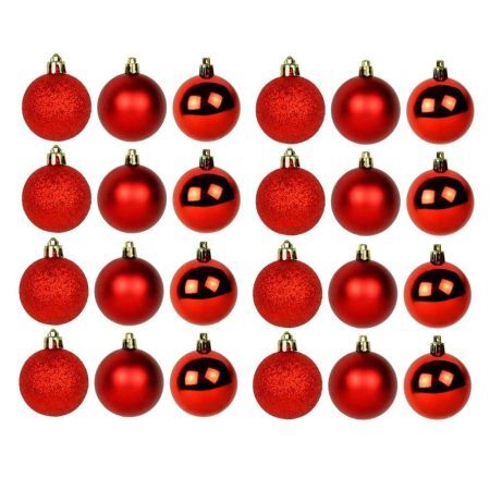 NATAL BOLA DEC. 4 CM OURO/VERMELHA C/04 UN RIO MASTER