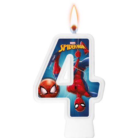 VELA REGINA NUMERAL HOMEM ARANHA ANIMACAO Nº 4