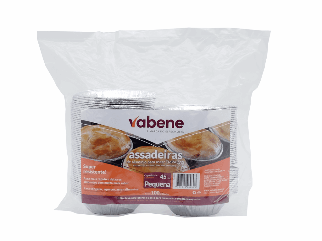 FORMA ALUM EMPADA VABENE 45 ML PEQUENA C/100 UN