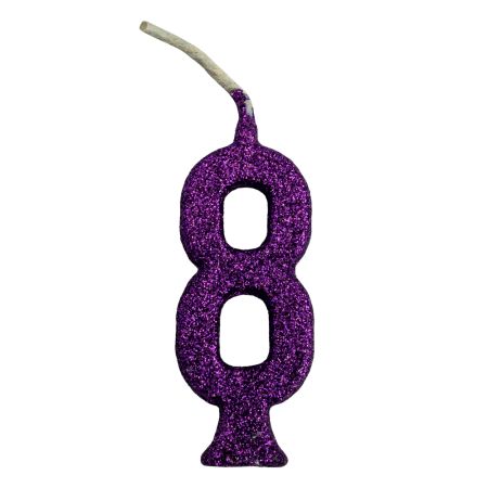 VELA REGINA PARABENS GLITTER ROXA Nº 8
