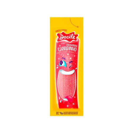 BALA DE GELATINA DOCILE 15 GR CANUDINHO COLOR MORANGO CITRICO UNITARIO