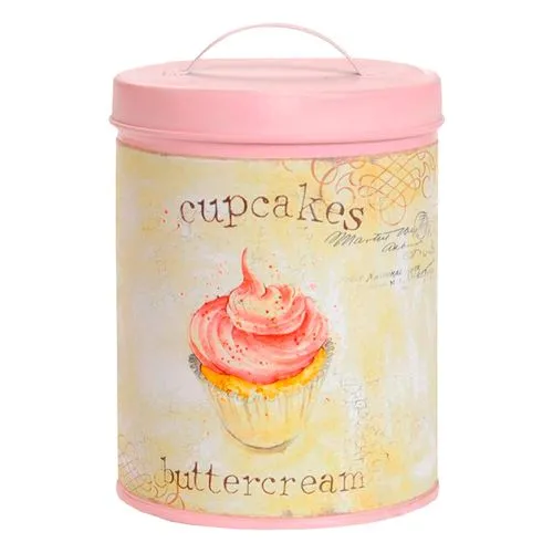 CACHEPOT CROMUS METAL C/TAMPA CUPCAKE ROSA UNITARIO