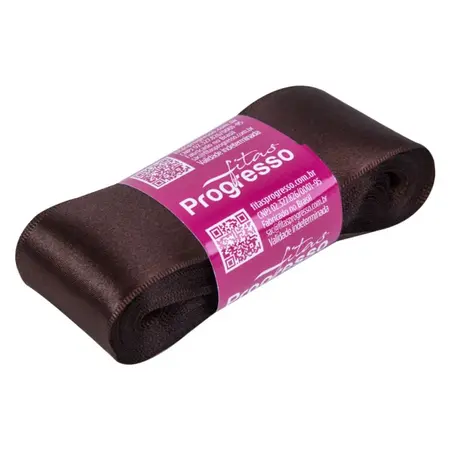 FITA PROGRESSO CETIM 38 MM X 10 MT COR 340 MARROM CAFE