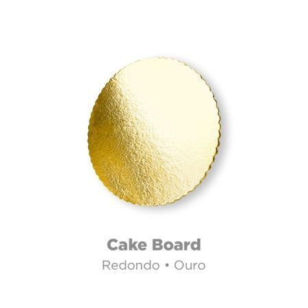DISCO LAMINADO CAKEBOARD DOCE E FESTA RED 15 CM OURO