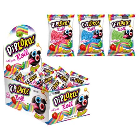 BALA DE GELATINA DIPLOKO ROLL 18 GR UNITARIO