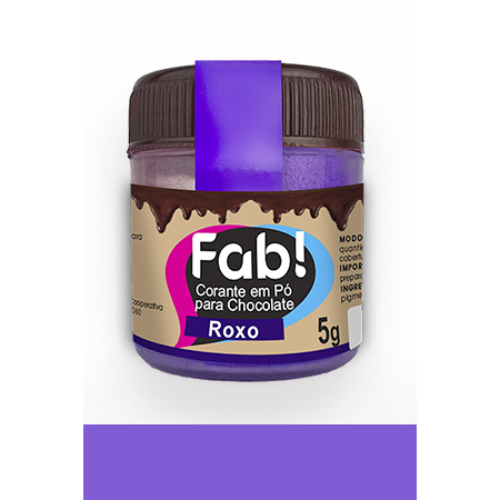 CORANTE EM PO P/ CHOCOLATE FAB 5 GR ROXO