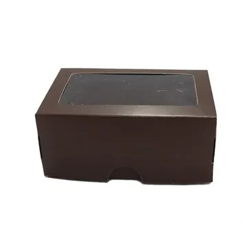 CAIXA PARA BOMBOM CROMUS 06 DOCES 11X7,5X4 C/FORMINHA MARROM