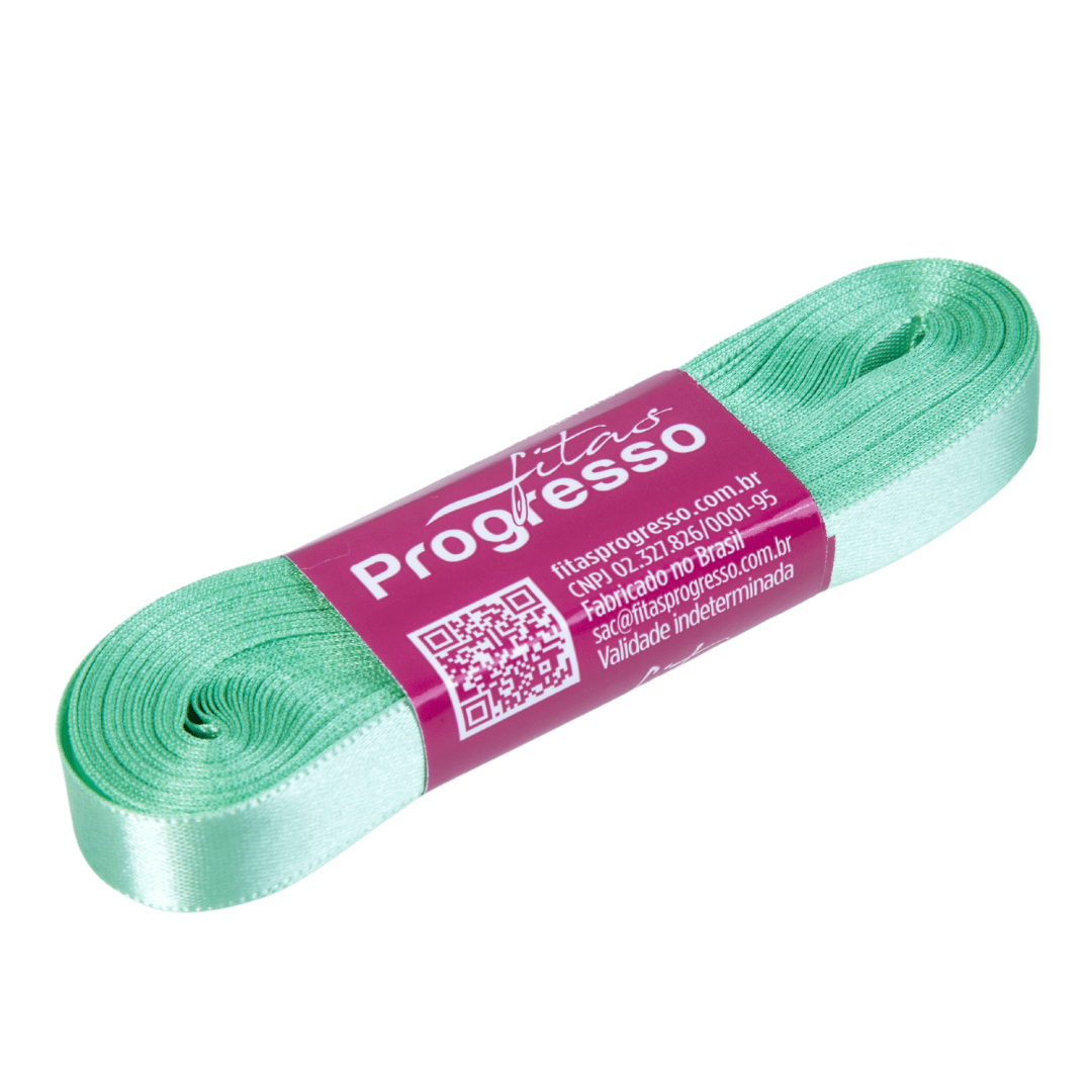 FITA PROGRESSO CETIM 10 MM X 10 MT COR 232 VERDE MENTA