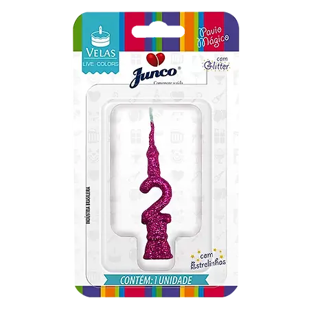 VELA JUNCO MINI GLITTER PINK Nº 2