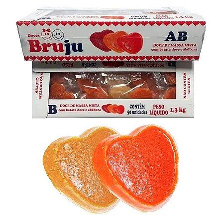 DOCE DE ABOBORA/BATATA DOCE BRUJU MISTO CORACAO C/50 UN CX