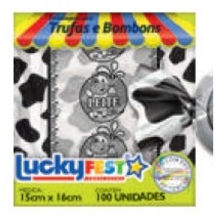 EMBALAGEM P/ TRUFFAS 15X16 LUCKY FEST SABOR LEITE C/100 UN