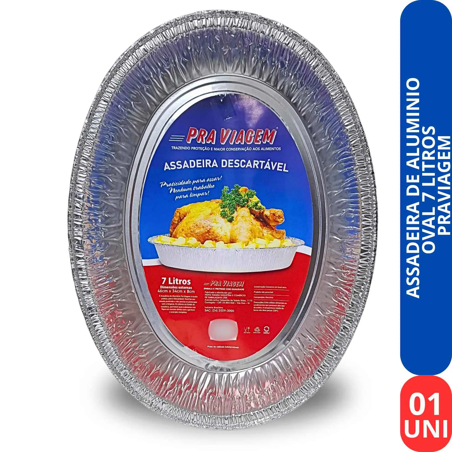 ASSADEIRA P/ FRANGO UNIT OVAL PRA VIAGEM 7 LT