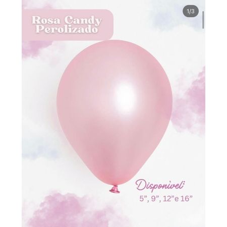 BALOES FEST BALL PEROLADO CANDY COLLOR 16 ROSA C/12 UN