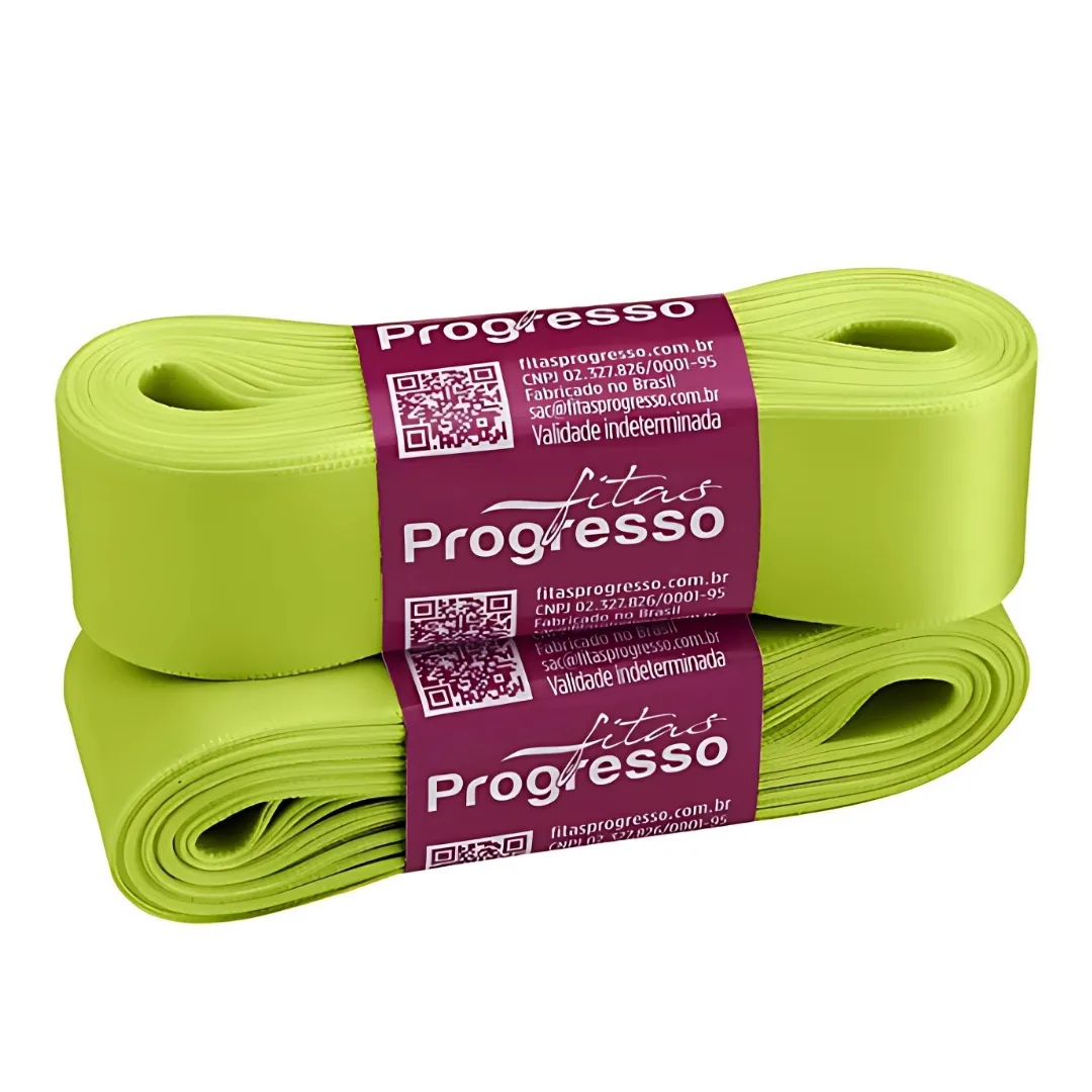 FITA PROGRESSO CETIM 30 MM X 10 MT COR 280 VERDE CITRICO
