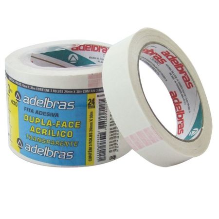 FITA DUPLA FACE 24 MM X 30 MT ADELBRAS