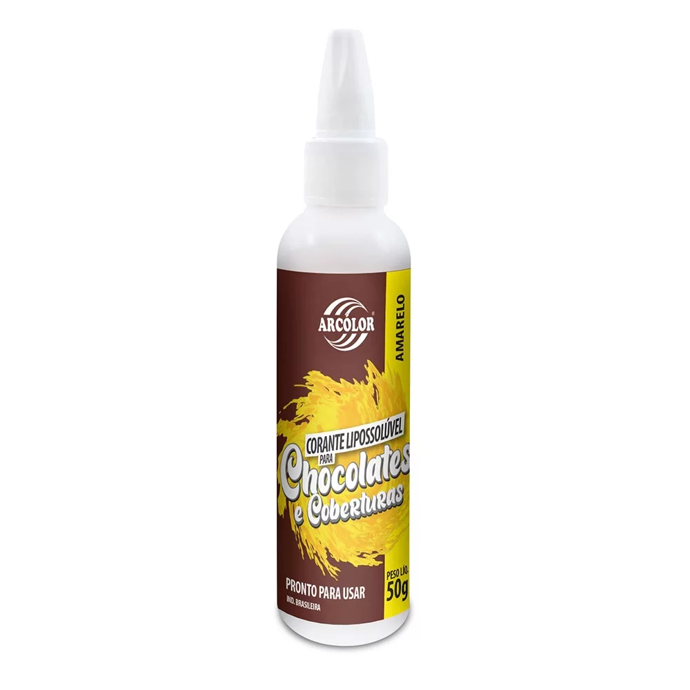 CORANTE LIQUIGEL ARCOLOR P/ CHOCOLATE 50 GR AMARELO