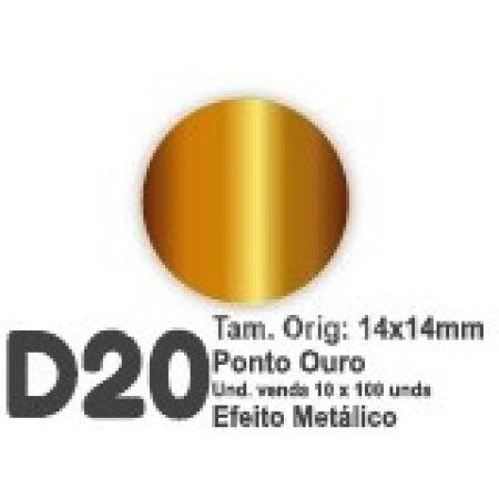 ETIQUETA P/ BOMBOM HIPER EMB. PONTO DOURADO D20