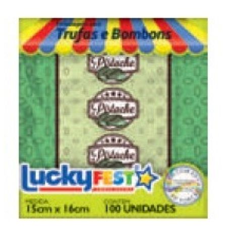 EMBALAGEM P/ TRUFFAS 15X16 LUCKY FEST SABOR PISTACHE C/100 UN