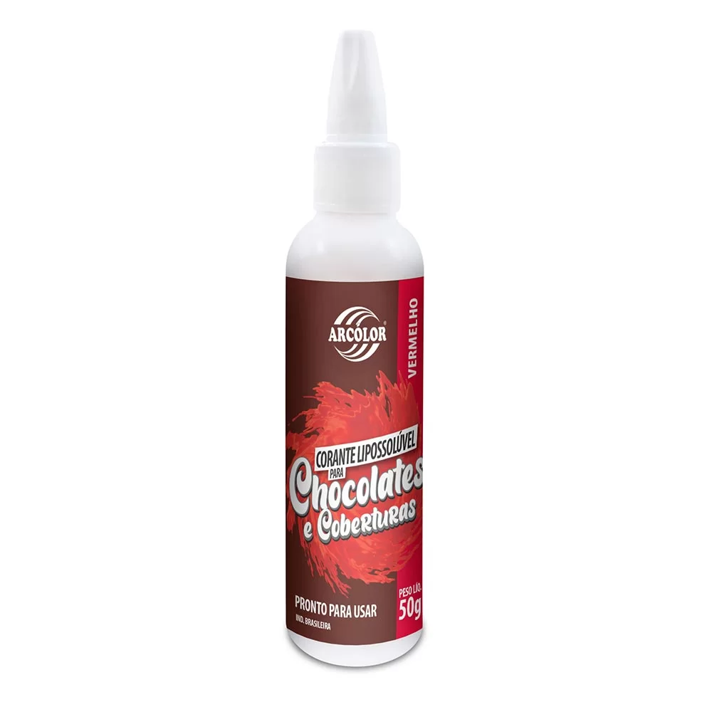 CORANTE LIQUIGEL ARCOLOR P/ CHOCOLATE 50 GR VERMELHO