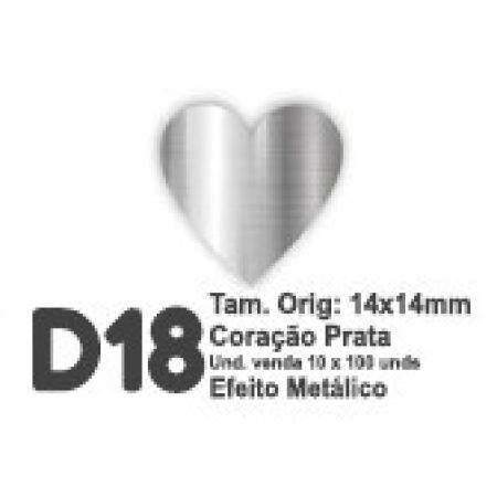 ETIQUETA P/ BOMBOM HIPER EMB. CORACAO PRATA D18