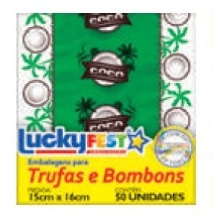 EMBALAGEM P/ TRUFFAS 15X16 LUCKY FEST SABOR COCO C/50 UN
