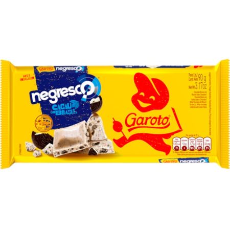 CHOCOLATE BARRINHA GAROTO BRANCO NEGRESCO 90 GR