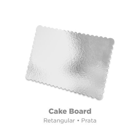 DISCO LAMINADO CAKEBOARD DOCE E FESTA RET 20X35 CM PRATA