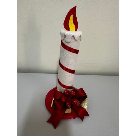 NATAL ENFEITE EVA CHOCONFEST VELA DECORADA 20 CM