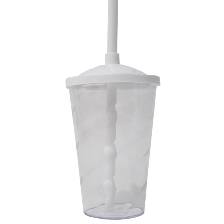 COPO ACRILICO LSC TOYS 400 ML C/ TAMPA E CANUDO INCOLOR
