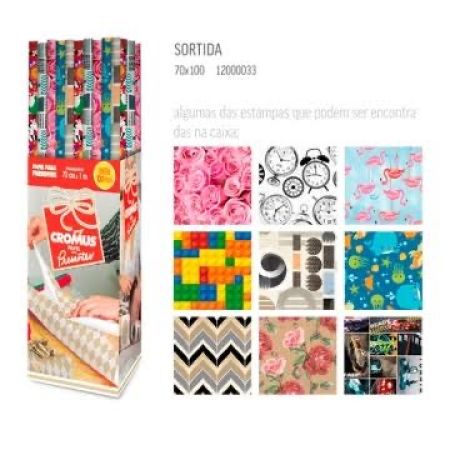 PAPEL P/ PRESENTE CROMUS 70X100 SORTIDO C/01 FL