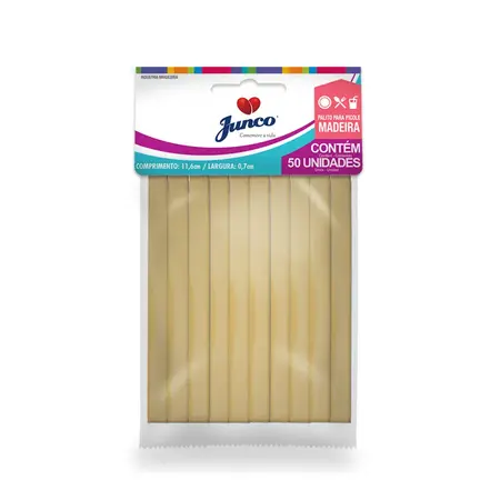 PALITO P/ SORVETE JUNCO QUADRADO COMUM C/50 UN