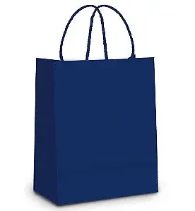 SACOLA DE PAPEL CROMUS G 32X26,5X13 CM AZUL MARINHO