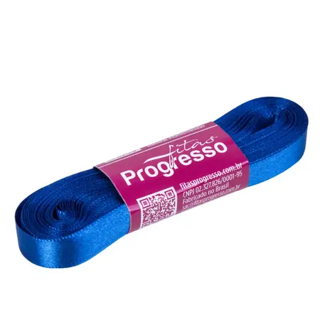 FITA PROGRESSO CETIM 07 MM X 10 MT COR 276 AZUL PAVAO