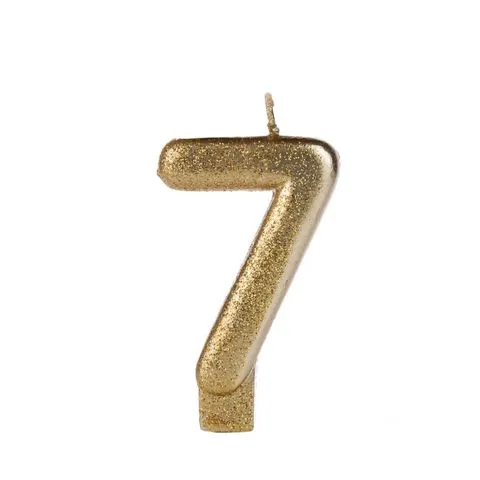 VELA SILVER GLITTER DOURADA Nº 7