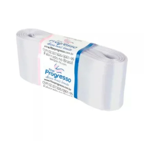 FITA PROGRESSO CETIM 38 MM X 10 MT COR 201 BRANCO