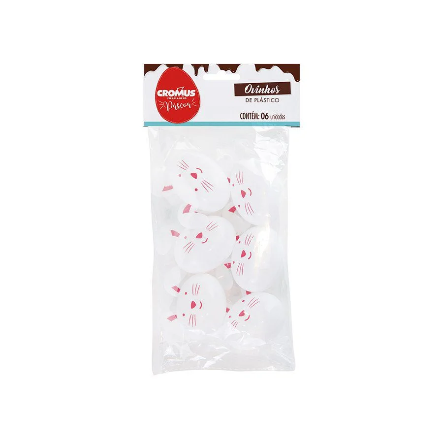 PASCOA OVINHOS DE PLASTICO CROMUS CARINHA COELHO 7X6X3 06 UN
