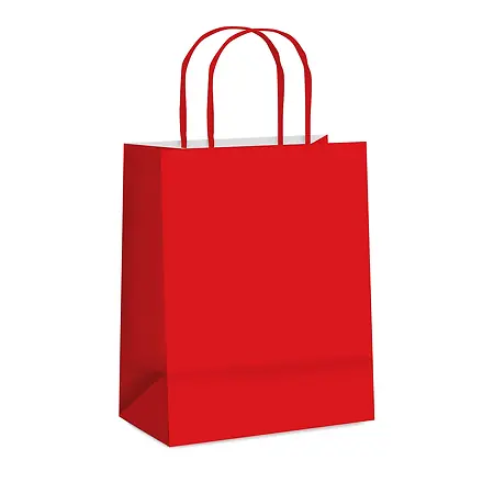 SACOLA DE PAPEL CROMUS M 26X19,5X9,5 CM VERMELHO