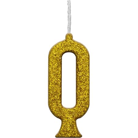 VELA REGINA PARABENS GLITTER DOURADA Nº 0