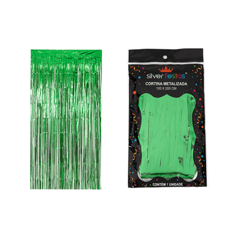 CORTINA DE FITA SILVER PLASTIC 2 MT VERDE