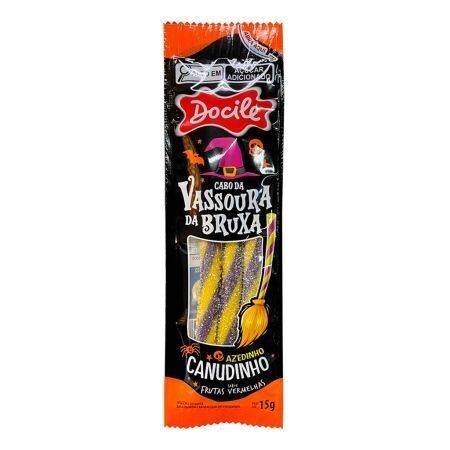 BALA DE GELATINA DOCILE 15 GR CANUDINHO VASSOURA DE BRUXA UNITARIO